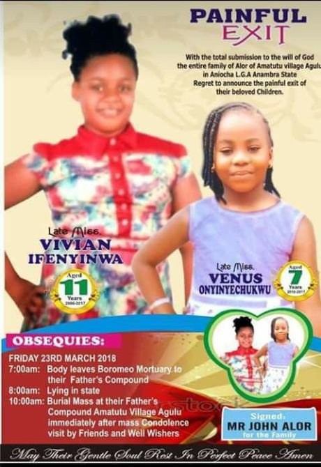 Tears Flow as Two Sisters Killed By Armed Robbers In Anambra Buried (Photos)