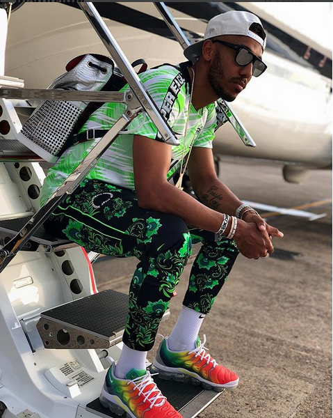 Arsenal Star Rocks Stylish Super Eagles Jersey As He Poses With Private Jet [Photo]