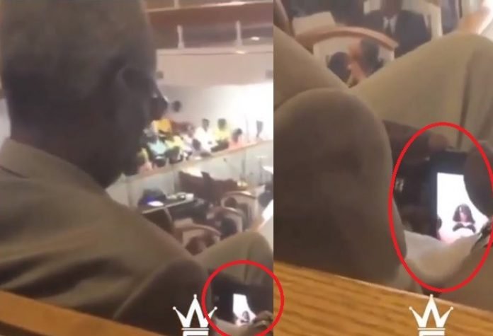 Elderly Man Caught Watching Blue Film Video During Church Service