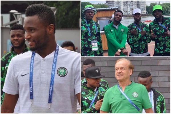 Mikel Obi leads Super Eagles players for team walk (Photos)