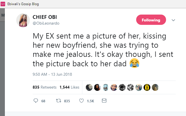 See What Man Did After his Ex Girlfriend Sent him Photo of she kissing her New Boyfriend