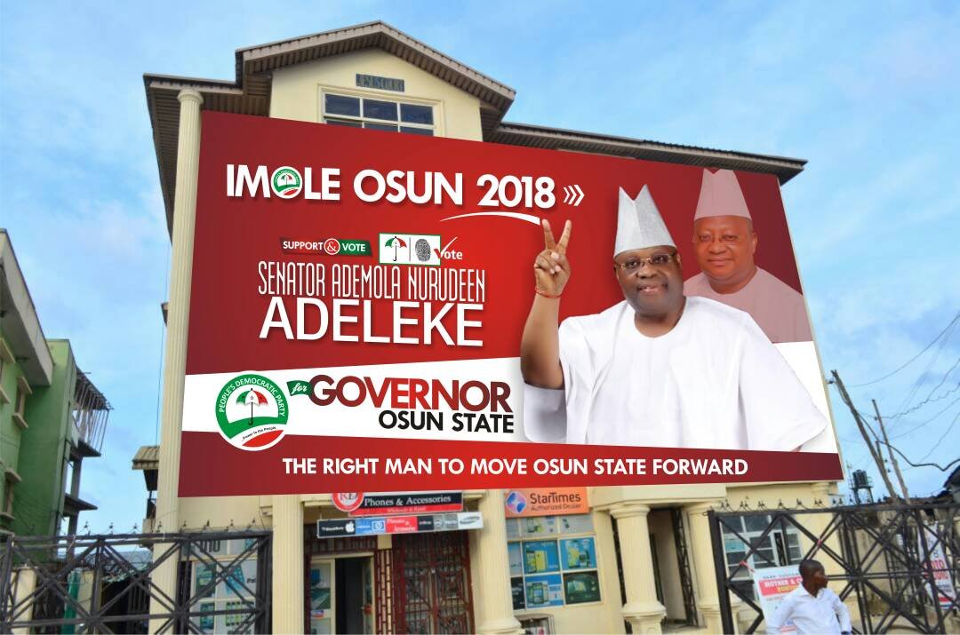 Osun 2018 Election: Adeleke Campaign Organisation Accuses APC Of Hiring Thugs To Cause Destruction