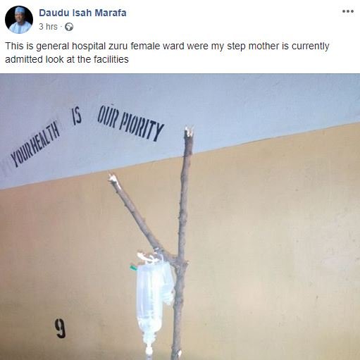 Man Cries Out After Catching General Hospital in Kebbi Using Stick to Treat his Mother (Photos)