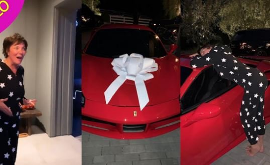 Kylie Jenner Surprised her Mom Kris With N100m Ferrari for her 63rd Birthday (Video)