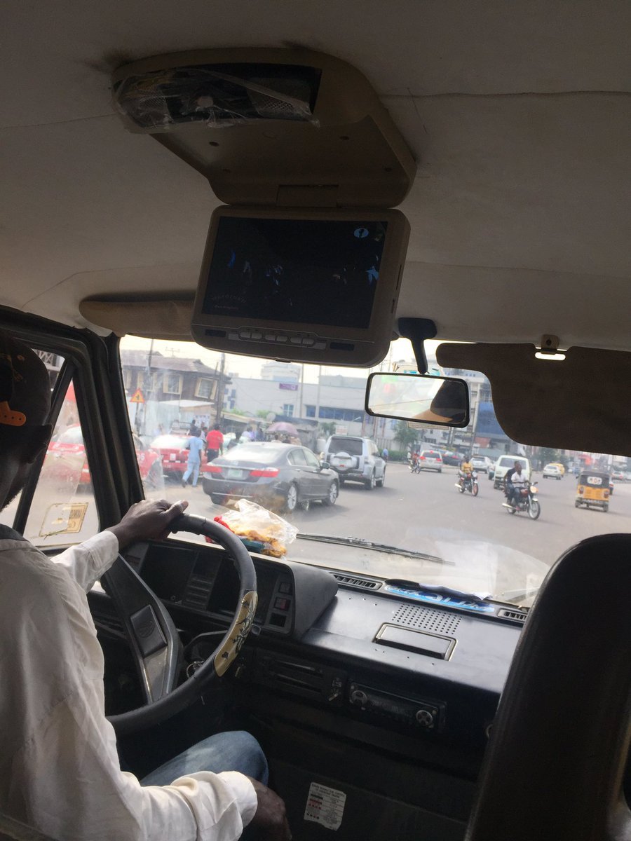 Man Shocked After Entering a Danfo Bus That Has TV inside (Photos)