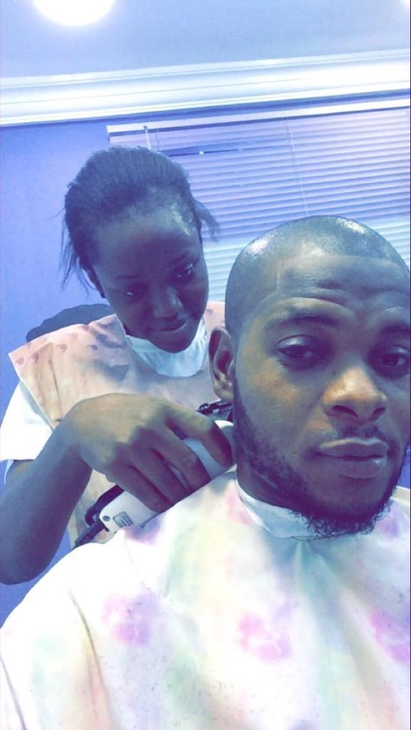 Nigerian Female Barber Who Is A Graduate Wow Twitter Users With Her Impressive Skill (Photos)