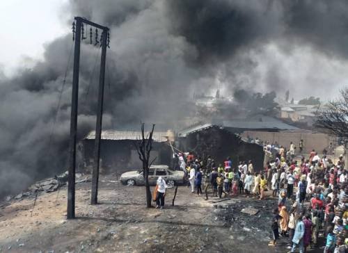 10 persons burnt beyond recognition after a fuel tanker exploded in Gombe