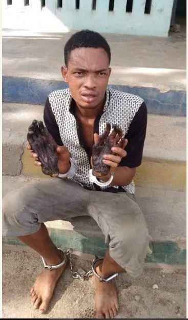 Man Caught With Roasted Human Hands In Ekiti (See Graphic Photo)