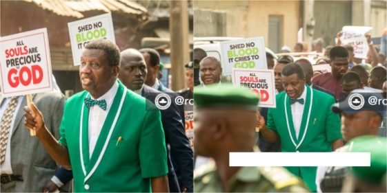 Pastor Adeboye Leads Church Members To Protest Against Killings, Insecurity [Photos/Video]