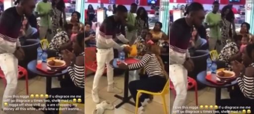 Angry Nigerian Man Disgraces Girlfriend After She Rejected His Marriage Proposal In Public [Video]