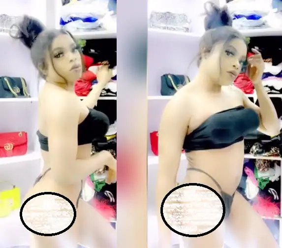 Bobrisky commands attention as he shares a video of himself in just his bra and panties