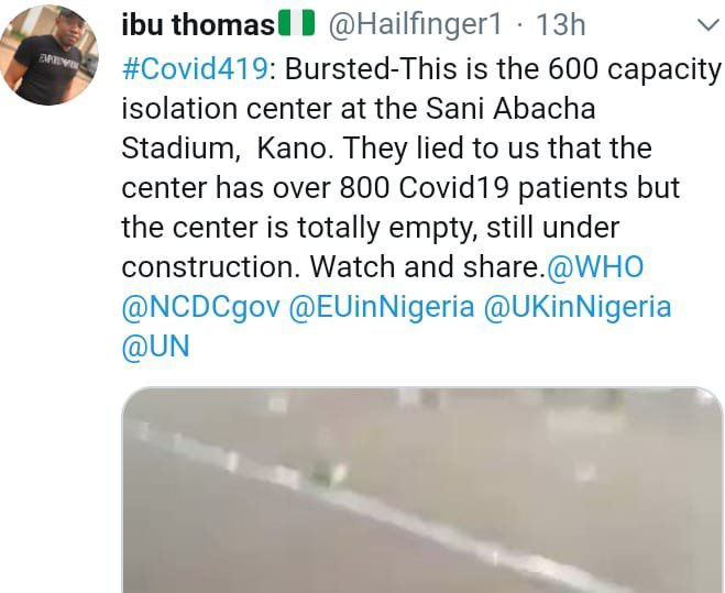 Man Shares Video Of Empty Isolation Centre In Kano. Says “Reported 800 Cases A Scam” (Watch)