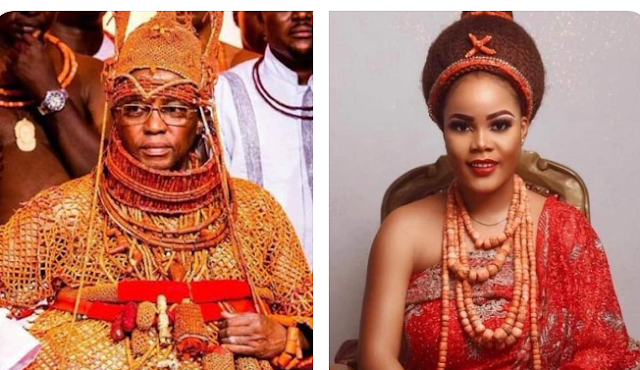 Meet Queen (Oloi) Esosa Ewuare II, Oba of Benin’s wife who gives birth to quadruplets [Photo]