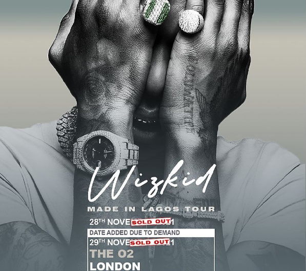 O2  Arena Wizkid: Nigerian musician, Wizkid Sells Out O2 Arena Tickets In 2 Minutes