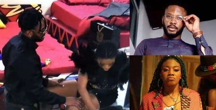 #BBNaija: Angel snubs Cross as he begs on his knees ahead of eviction (Video)