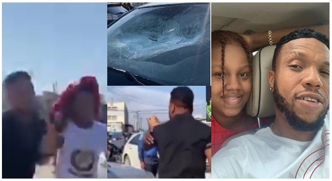 Actor, Charles Okocha goes on destructive rampage after spotting his daughter inside a car with a man (Video)