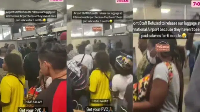 Viral Video: Pandemonium As Airport Staff Refuse To Release Passengers’ Luggage In Protest Over Unpaid Salary