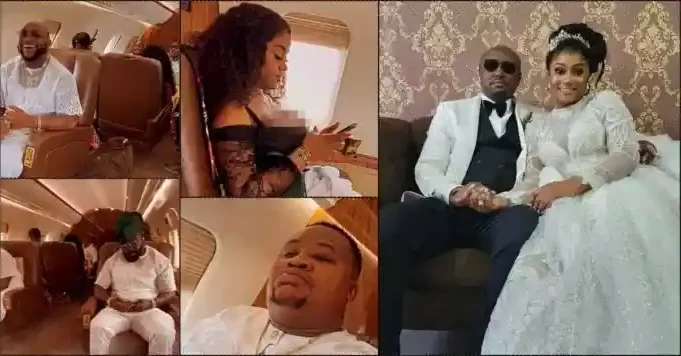 Moment 30BG Members Pull Up In Private Jet For Isreal DMW’s White Wedding (Video)