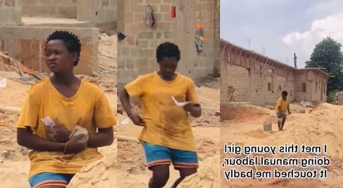 Female Labourer Emotionally Down After Receiving N10k From Stranger For Being Hardworking (Video)