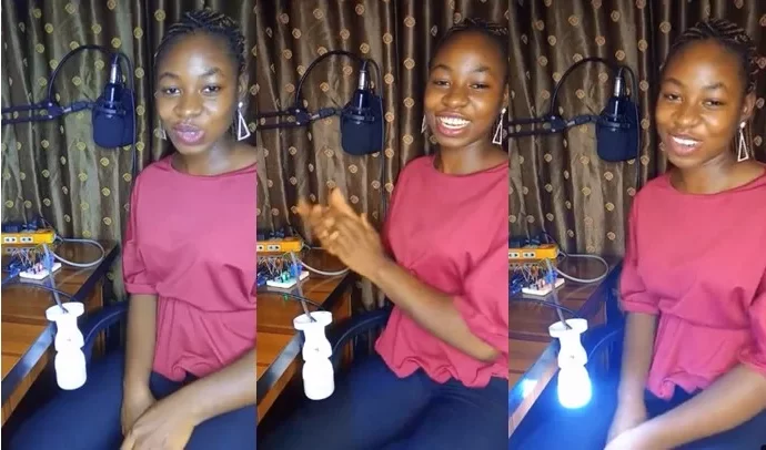 Helen Ugoeze Okereke: Nigerian Lady Creates Bulb Controlled With Hand Clap (Video)