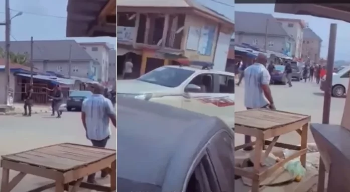 Nigeria Decides 2023: Moment EFCC Operatives Engaged Party Thugs In Gun Battle In Owerri (Video)