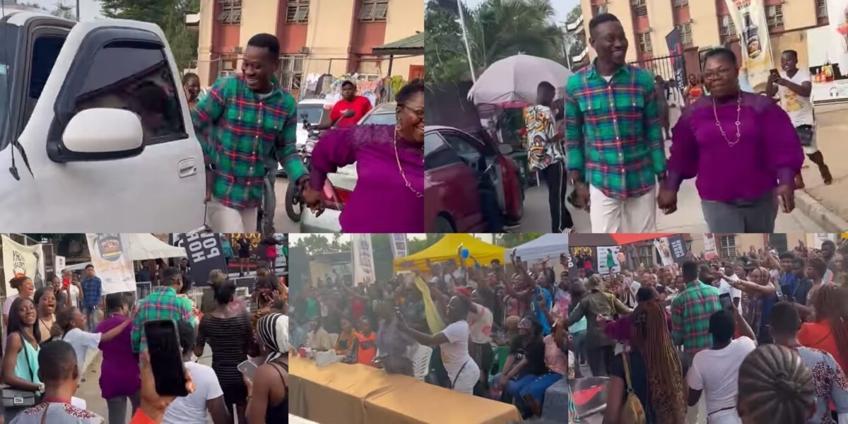 Nollywood Actor, Lateef Adedimeji reacts at overwhelming show of love as he storms UNILAG