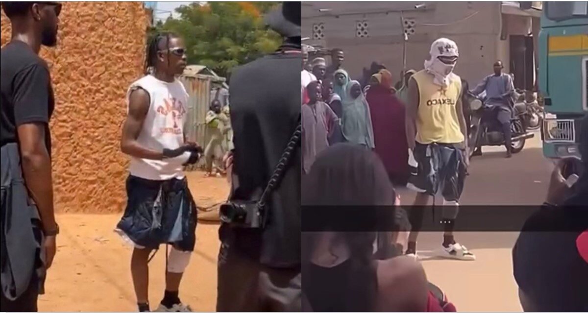 American Hip Hop Star, Travis Scott Shoots Music Video In Kano state