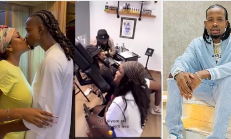 Nigerian Singer, Yhemo Lee And New Girlfriend Get Matching Tattoos To ...