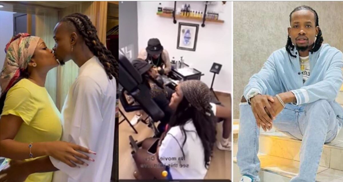 Nigerian Singer, Yhemo Lee and New Girlfriend Get Matching Tattoos to Strengthen Their Bond (Video)