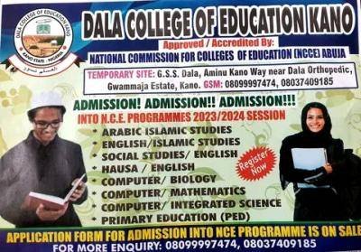 Dala College of Education Admission Form, 2023/2024