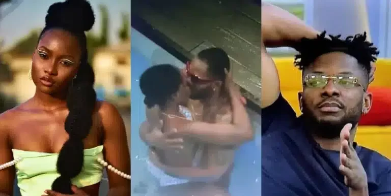 BBNaija: Cross, Ilebaye Kissing Passionately During Pool Party [Video]