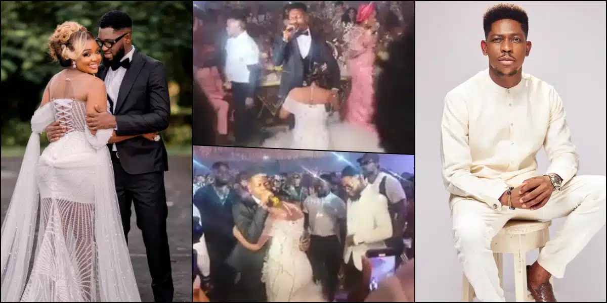 Video of Actress Ekene Umenwa Leaves Her Husband to Kneel for Moses Bliss As He Performs At Her Wedding Reception