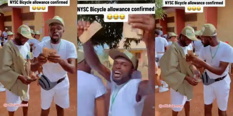 “Dorime for Every Girls” – Youth Corper Gathers Boys, Set to Shut Down Mammy Market As He Collects ₦6,400 Bicycle Allowance