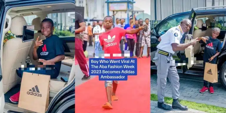 “God Doings” – Young Boy Who Went Viral At the ABA Fashion Week 2023 Allegedly Becomes An Adidas Ambassador