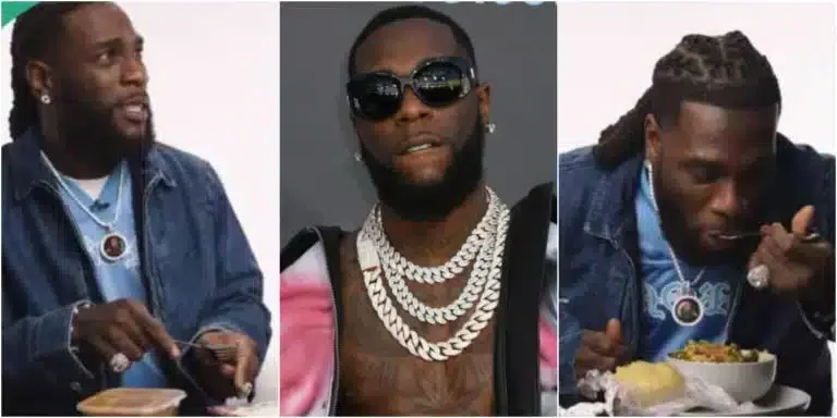 “What is That?” – Singer Burna Boy Frowns Face, Rejects Cauliflower Cheese, Requests for Eba and Egusi