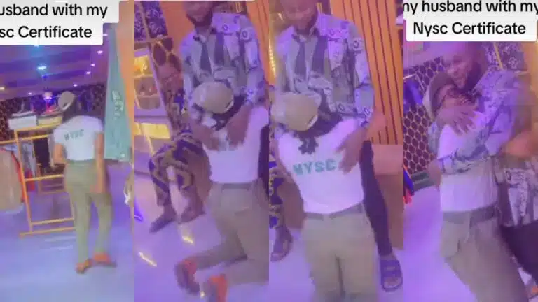 Lady Visits Her Husband’s Shop After NYSC POP to Appreciate Him for Sponsoring Her