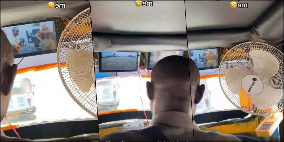 Passenger Reacts As He Sees TV, Fan, Reverse Camera in Keke