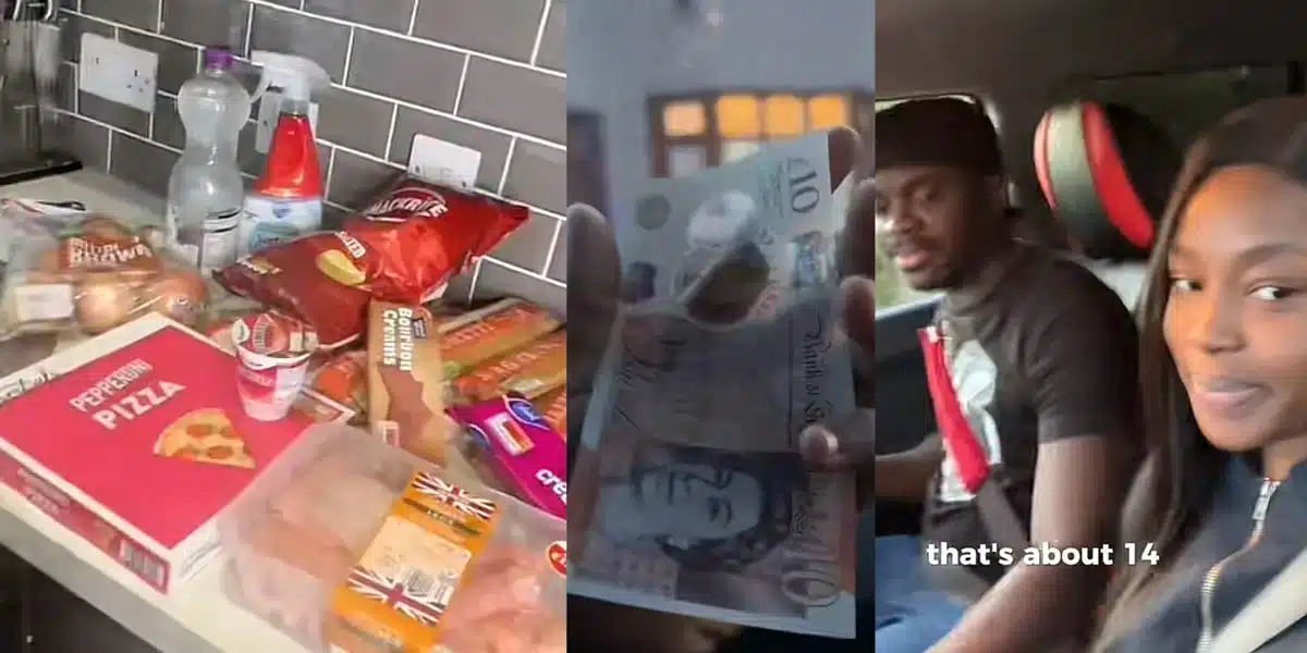 “We Bought 10 Packets of Spaghetti” — U.K. Based Nigerian Couple Show What Minimum Wage, £10, Got Them