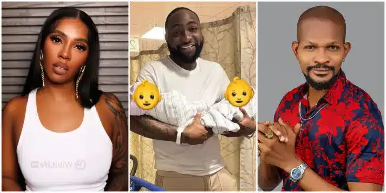 “Why didn’t you congratulate Davido on the arrival of his twins” – Actor Uche Maduagwu questions Tiwa Savage