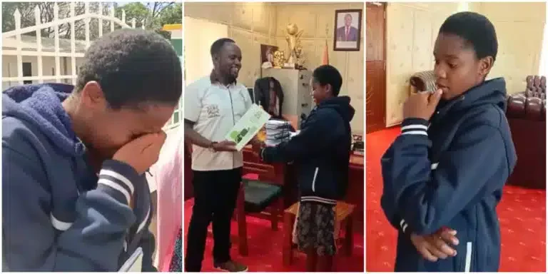 “Hope restored” – Needy young girl breaks down in tears as governor grants her full scholarship