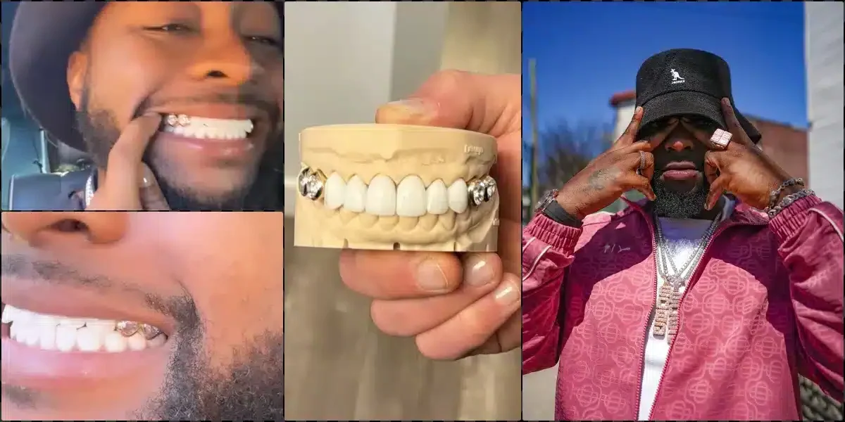 Davido showcases his $200K diamond encrusted teeth