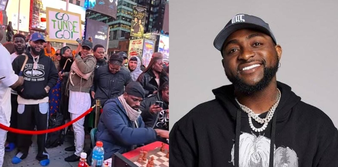 Davido and Chioma Surprise Chess Master Tunde Onakoya during Guinness World Record Attempt