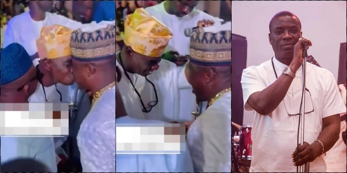 Moment King Wasiu Ayinde Marshal Kisses a Man on Stage