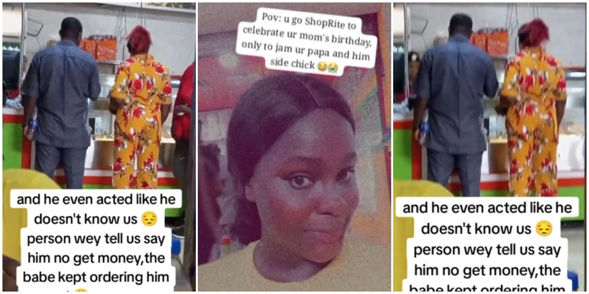 Drama as Lady Catches Her Father with Side Chic at Restaurant with Mother