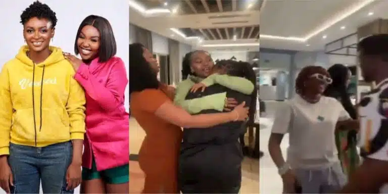 BBNaija 2024: Heartwarming Moment Rhuthee and DJ Flo Reunites with Their Family