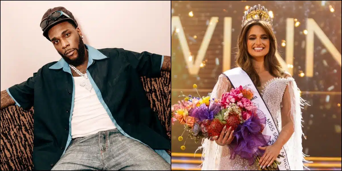 Mia Le Roux: How Burna Boy Reacts to Announcement of New Miss South Africa 2024